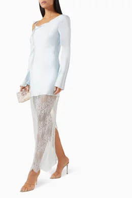 shona joy labyrinth lace one shoulder dress Shona Joy - Labyrinth Lace One Shoulder Cowl Maxi Dress