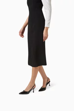 Buy KARL LAGERFELD Black Sienna Signia 70 Slingback Pumps in Patent Faux  Leather For Women Online | Ounass Oman