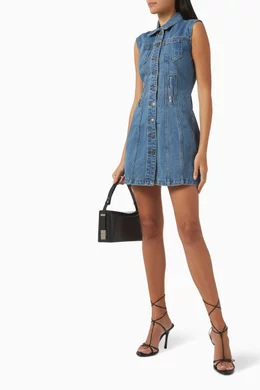 white christmas dresses WYNN HAMLYN SERENA SHIRRED MINI DRESS IN ICY BLUE