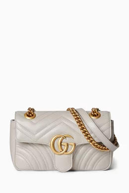 Buy Gucci Grey Mini GG Marmont Shoulder Bag in Matelassé Chevron