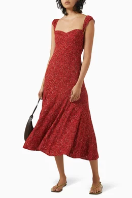 knee length dresses for ladies Reformation Bryson Midi Dress main image 1