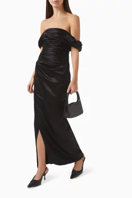 Buy Reformation Black Parand Maxi Dress in Satin For Women Online | Ounass  Oman