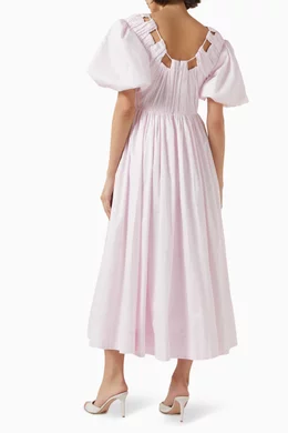 Buy Aje Pink Esmerie Midi Dress in Cotton For Women Online | Ounass Oman