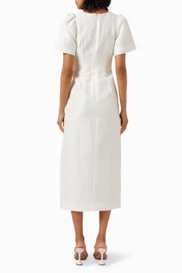 racer back dress midi L'AGENCE Nura Sleeveless Midi Dress in Wild Wind