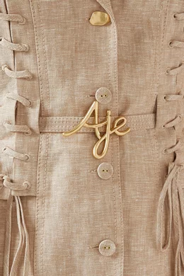 aje morgan mini dress Morgan Mini Dress | Dune Beige
