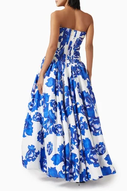 aje behold maxi dress blue Behold Maxi Dress-BLUE HYDRANGEA / 4 main image 1