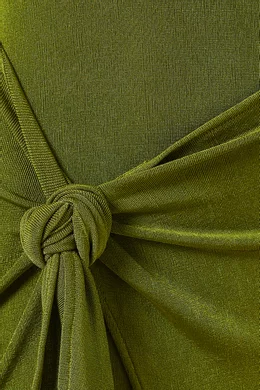 Buy Leslie Amon Green Sarong Twist Dress in Jersey For Women Online |  Ounass Oman