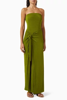 green emerald velvet dress Matera Bamboo Sarong & Scarf
