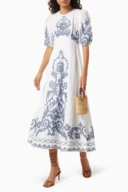 alemais hazel embroidered midi dress ALEMAIS~ Hazel embroidered midi dress main image 0