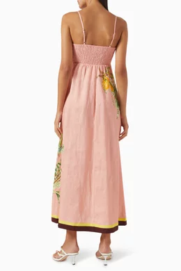 ALEMAIS ★ Papaya Sleeveless Linen Midi Sundress ALÉMAIS Papaya Sleeveless Linen Midi Sundress | Anthropologie