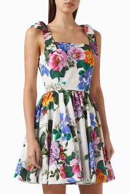 Buy Dolce & Gabbana White Floral Mini Dress in Cotton For Women Online |  Ounass Oman