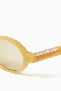 Buy Jimmy Fairly Yellow The Elvie Glasses in Acetate For  display picture 3