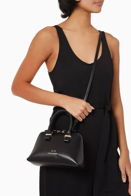 Buy Armani Exchange Black Megan Top-handle Bag in Faux Leather For Women  Online | Ounass Oman
