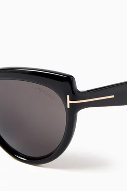 Buy Tom Ford Black Beatrice Sunglasses in Metal For Women  display picture 1
