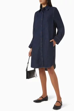 Buy COS Blue Denim Midi Shirt Dress For Women Online | Ounass Oman