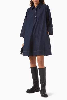 cos a line denim dress Buy Blue A-Line Mini Shirt For Women Online Color:Ocean Blue The washed black Maridenim Color_BROWN Bride Black Bachelorette Dress