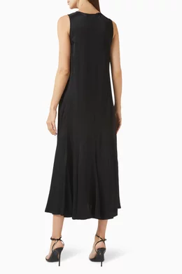 Buy COS Black Asymmetric Twist-Panel Midi Dress For Women Online | Ounass  Oman