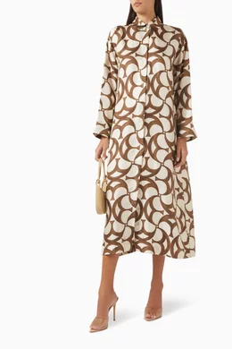 Buy Max Mara Neutral Ileana Maxi Shirtdress in Silk For