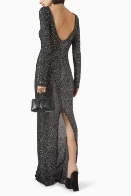 alessandra rich sequin embellished evening dress Alessandra Rich Sequin Mini Dress With Silk Bow in Black