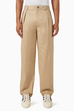 Buy Pop Trading Neutral Hewitt Suit Pants in Cotton & Linen For