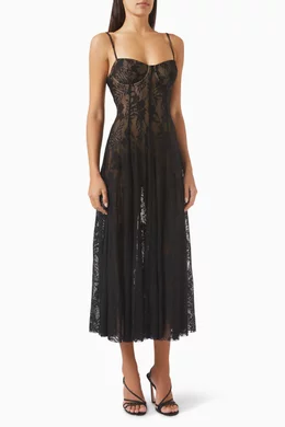 norma kamali black lace dress Norma Kamali Lace Maxi Dress