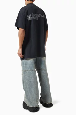 Buy Balenciaga Black Oversized Key Crest T-Shirt in Vintage