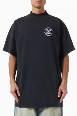 【BALENCIAGA】グレー Key Crest オーバーサイズ Tシャツ 251342M213009_1.jpg
