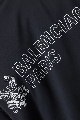 Buy Balenciaga Black Oversized Key Crest T-Shirt in Vintage