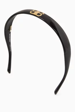 Buy Balenciaga Black Country Club BB Headband in Acetate For