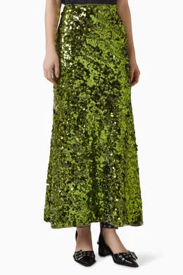ganni green sequin dress GANNI Sequin Mini Dress Green Size 0