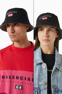 Buy Balenciaga Black Unisex Bucket Hat in Cotton For UNISEX Online