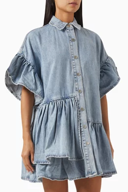bohemian traders denim dress Denim Maxi Shirt Dress