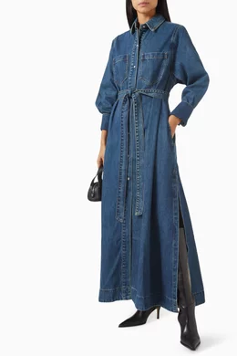 Buy Bohemian Traders Blue Shirt Maxi Dress in Denim For Women Online |  Ounass Oman