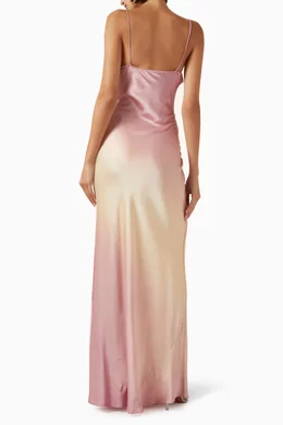Buy Good American Multicolour Slip Maxi Dress in Satin For Women Online |  Ounass Oman