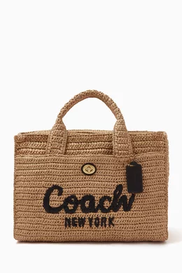 Buy Coach Neutral Cargo Tote Bag in Straw For Women Online
