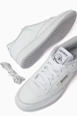 Buy Paperboy White x Reebok Unisex Club 85 Low-top Sneakers For