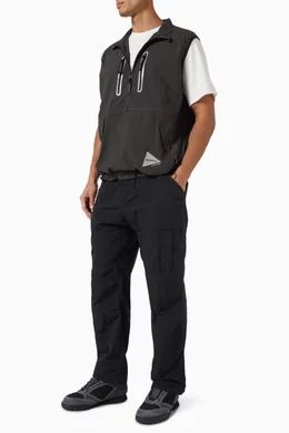 Buy Gramicci Grey x and wander Vest in Brushed Nylon For Men
