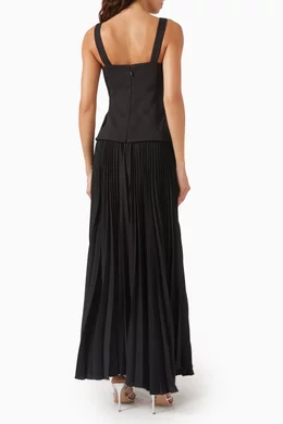 knee length dresses for ladies HOLLINSHILL Maxi Dress for Women, Black, AU14 US10, 100% Recycled Polyester main image 1