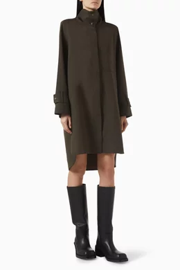 cos oversized wool dress COS Wool T Shirt Dress Oversized Fit Cropped Sleeve RWS Merino Charcoal  Gray XS