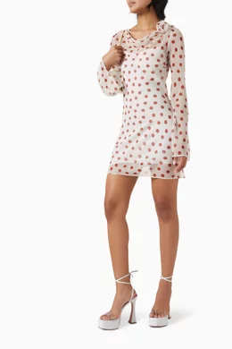 Buy De La Vali Red Gracia Mini Dress in Silk Chiffon For Women Online |  Ounass Oman