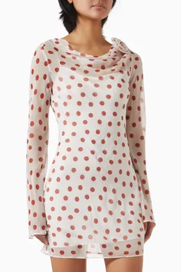 Buy De La Vali Red Gracia Mini Dress in Silk Chiffon For Women Online |  Ounass Oman