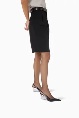 Buy SAINT LAURENT Black Miller Slingback Wedge Pumps in Glazed