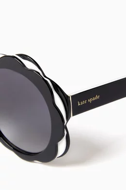 Kate Spade Black Sunglasses with Floral Accents New Kate Spade New York KS Daesha/S Women Sunglasses 07RM  main image 4