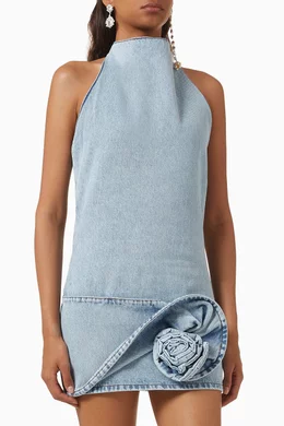 magda butrym denim dress Magda Butrym Denim Mini Dress - Women - Brown Dresses
