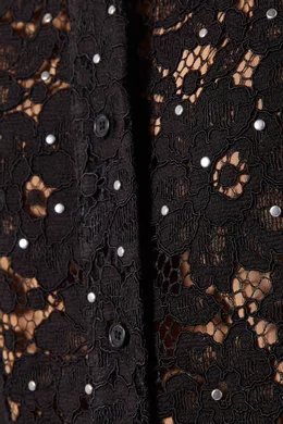 Buy Michael Kors Black Studded Shirt in Floral-lace For Women Online |  Ounass Oman