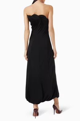 Buy Victoria Beckham Black Strapless Wave Midi Dress For Women Online |  Ounass Oman