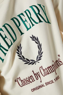 Buy Fred Perry Neutral Embroidered Champion Sweatshirt in