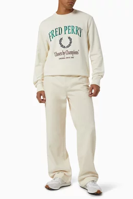 Buy Fred Perry Neutral Embroidered Champion Sweatshirt in