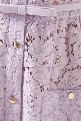 Buy Self-Portrait Purple Button-up Midi Dress in Lace For Women Online |  Ounass Oman