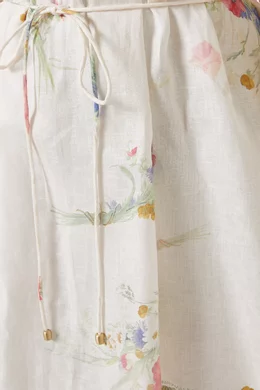Buy Zimmermann Neutral Lucky Lace-trim Mini Dress in Linen For Women Online 